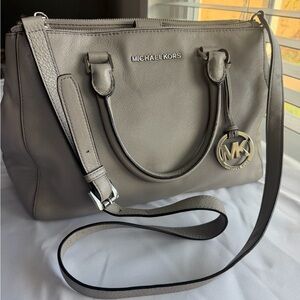Michael Kors Taupe Leather Satchel